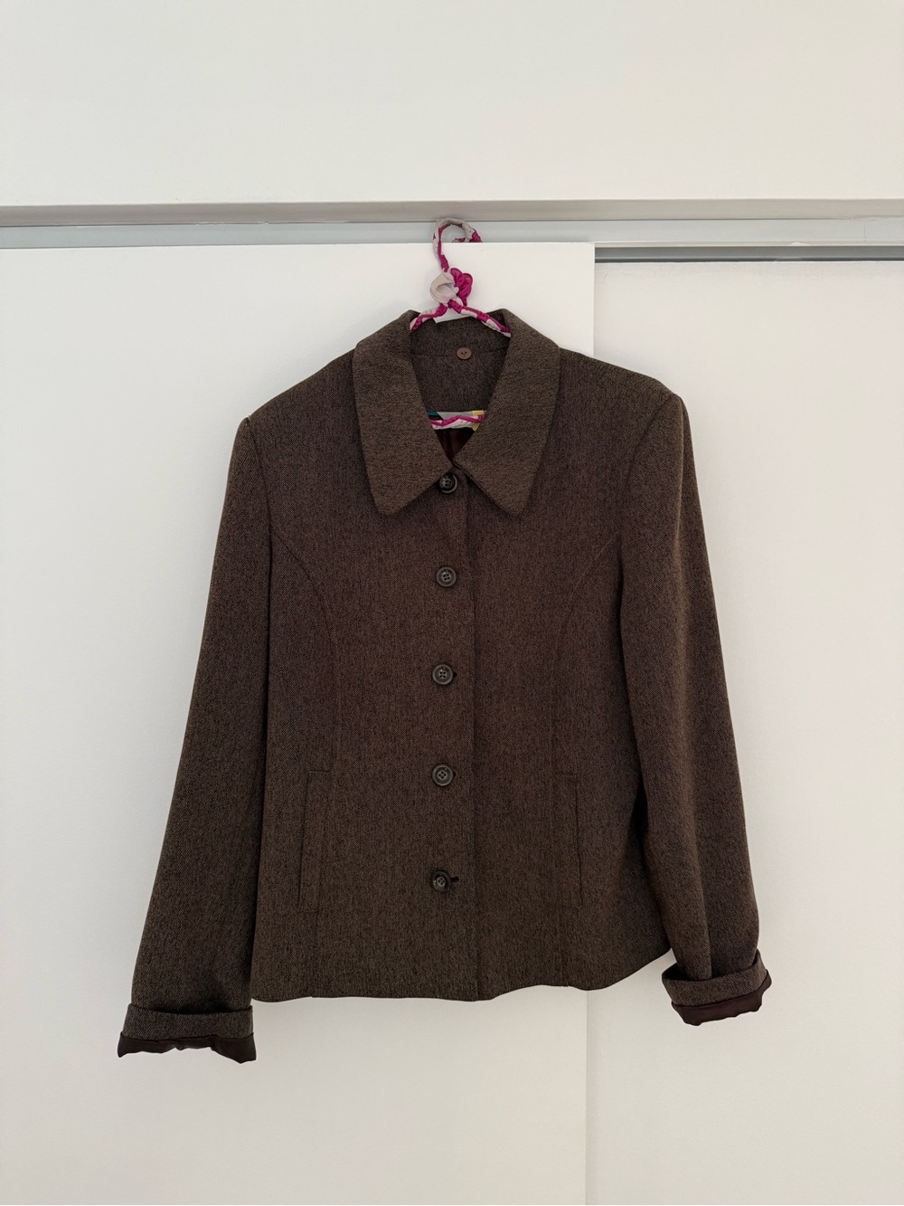 Vintage Jessica Brown Tweed Button-Down Blazer Jacket